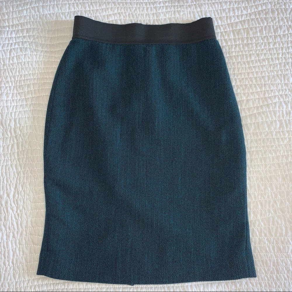 Herringbone Textured Pencil Skirt